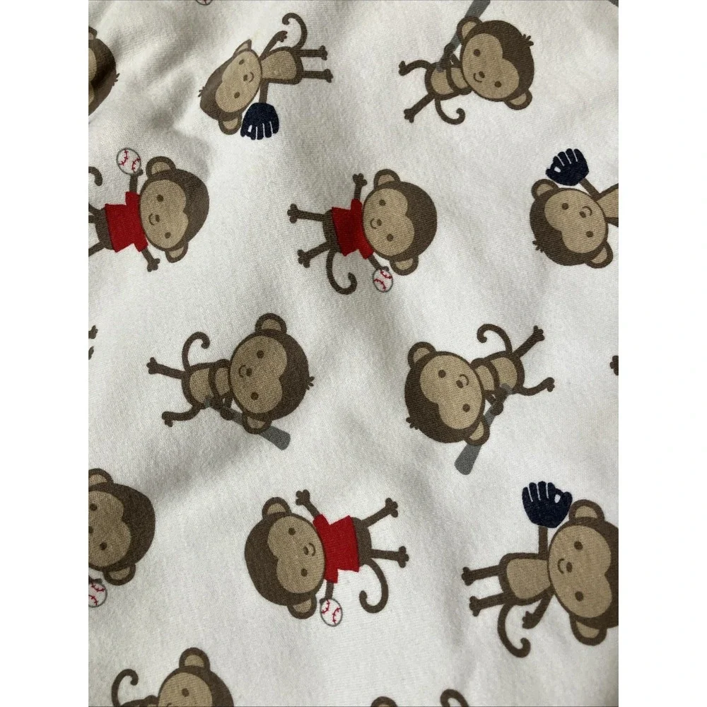 Carter's Just One You BASEBALL MONKEY Baby BLANKET‎ Cotton Lovey Security 25x31